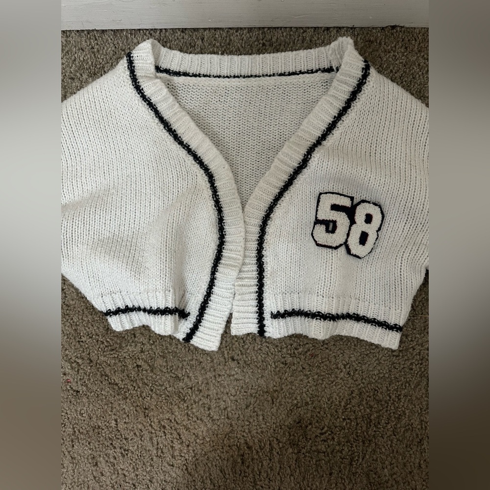 White Cropped Sweater
